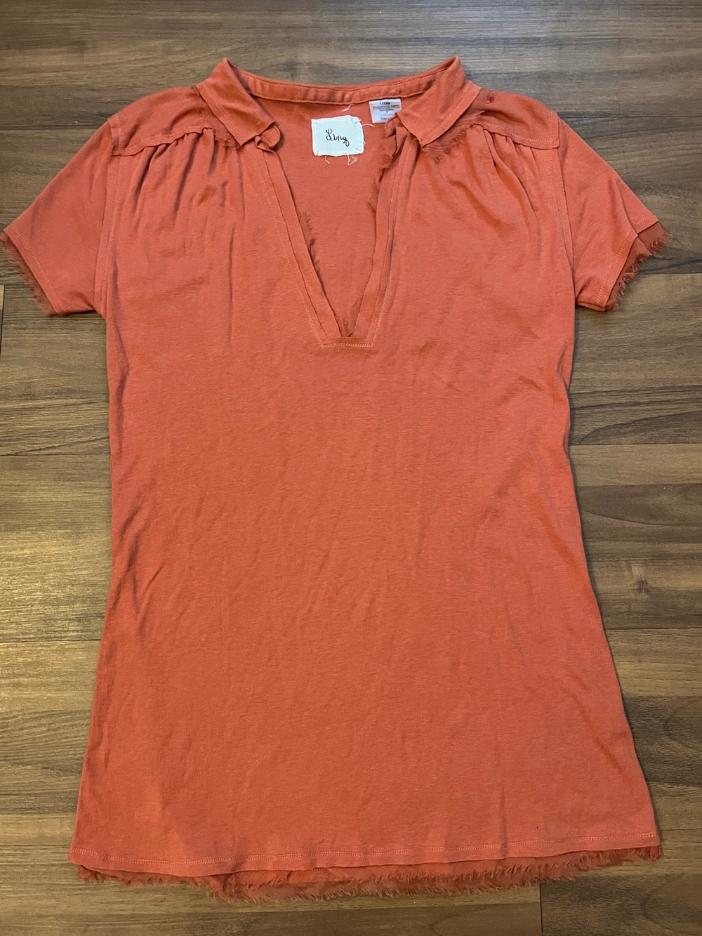 Y2K LinQ Raw Edge Open Collar Shirt - Size Large